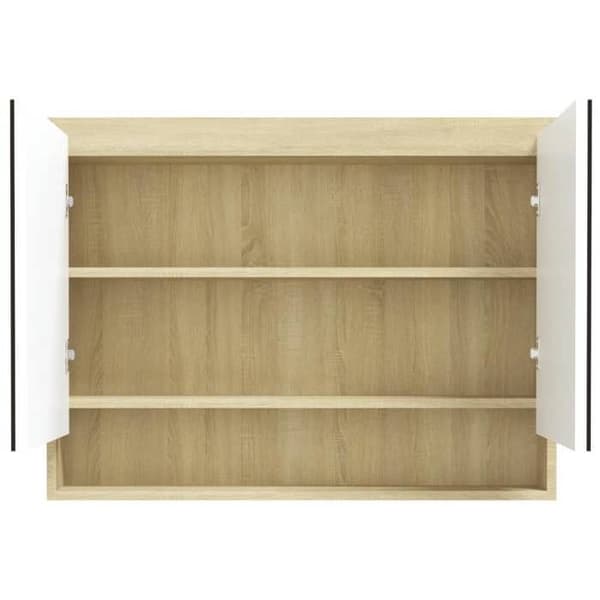 Maison Exclusive - Spegelskåp för badrum 80x15x60cm MDF Vit och ek