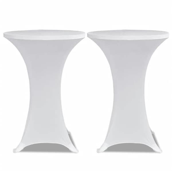 Maison Exclusive - Elastiska bordsöverdrag Ø 80 cm Vit 4 st