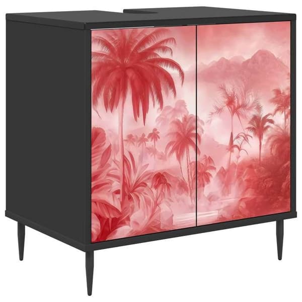 Maison Exclusive - Badeværelsesskab AACHEN Sort eg 60 x 40 x 61 cm
