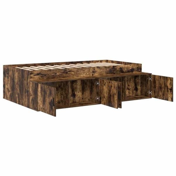 Maison Exclusive - Sängram Rökt ek 80 x 200 cm Ingenjörsträ