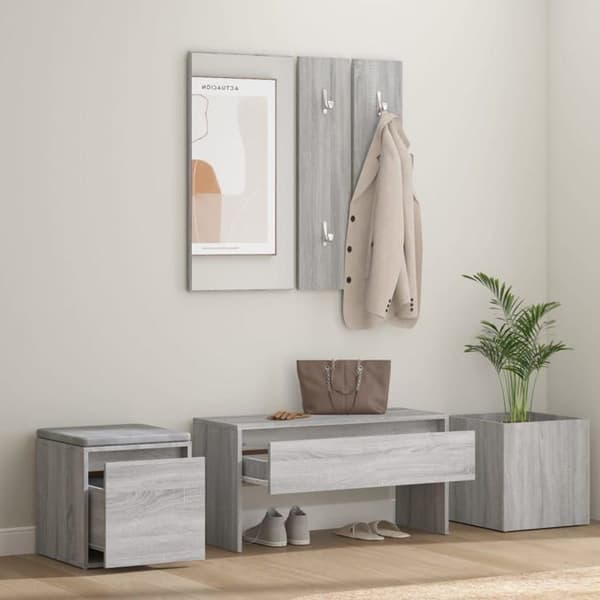 Maison Exclusive - Hallmöbelset Sonoma grå Ingenjörsträ