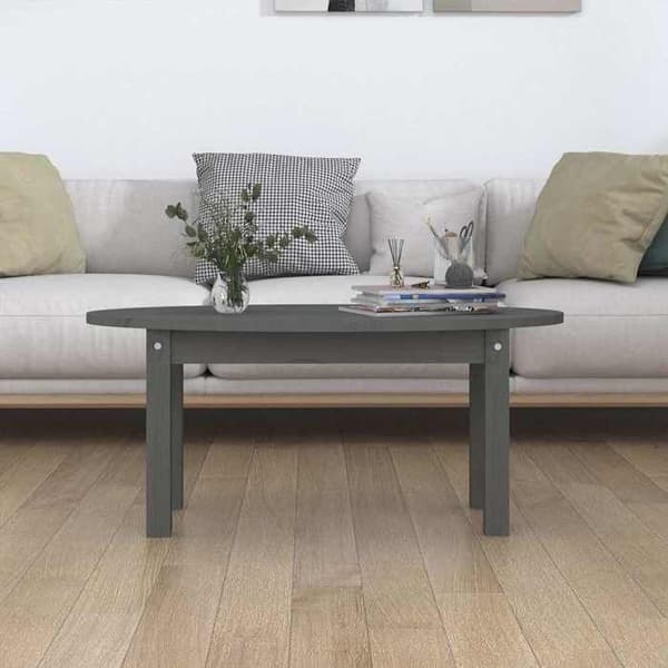 Soffbord - EXKLUSIV HEM - 80x40x35 cm - Grå - Massivt furu - Klassisk stil Grå