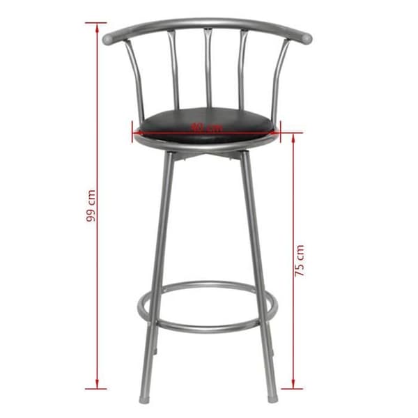Maison Exclusive - Barstolar set om 2 svart konstläder