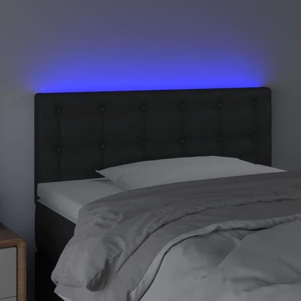 Maison Exclusive - LED Hovedgærde Sort 90x5x78/88 cm Syntetisk Læder