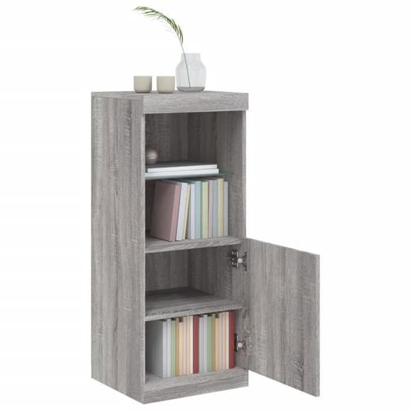 Maison Exclusive - Buffé med LED-lampor sonoma grå 41x37x100 cm