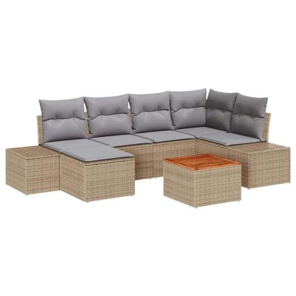 Maison Exclusive - 7-delt have-sofa sæt i beige og lys grå