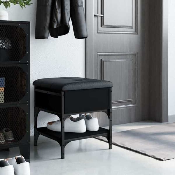 Maison Exclusive - Sort skohylde 42x42x45 cm ingeniørtræ