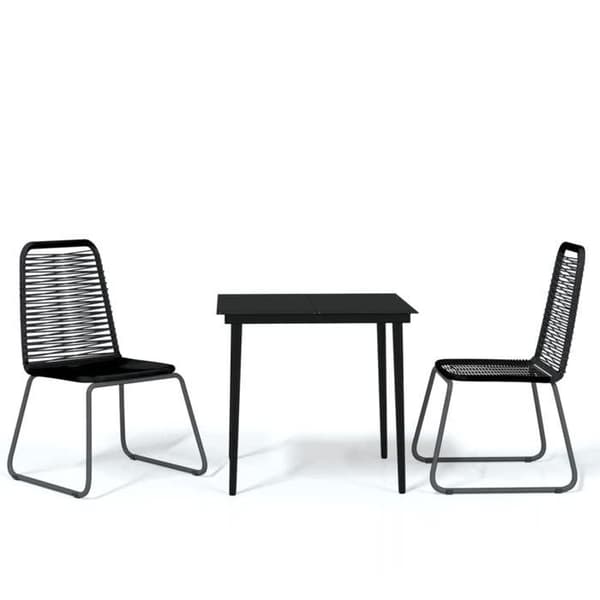 Maison Exclusive - Have spisebordssæt 3 dele Sort