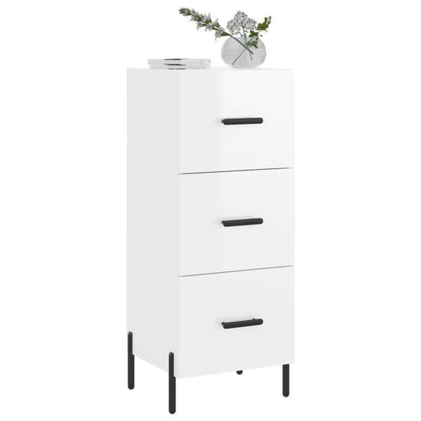 Maison Exclusive - Buffé Vit glänsande 34,5x34x90 cm Ingenjörsträ Vit