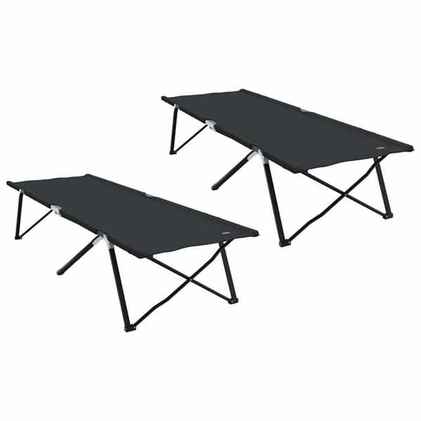 Sammenklappelig camping seng - MAISON EXCLUSIVE - Maison Exclusive - 2 stk - 206 x 76 x 74 cm - Sort