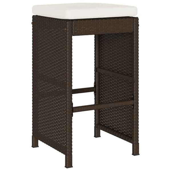 Maison Exclusive - Barstolar trädgård kuddar set om 4 brun flätad resin brun