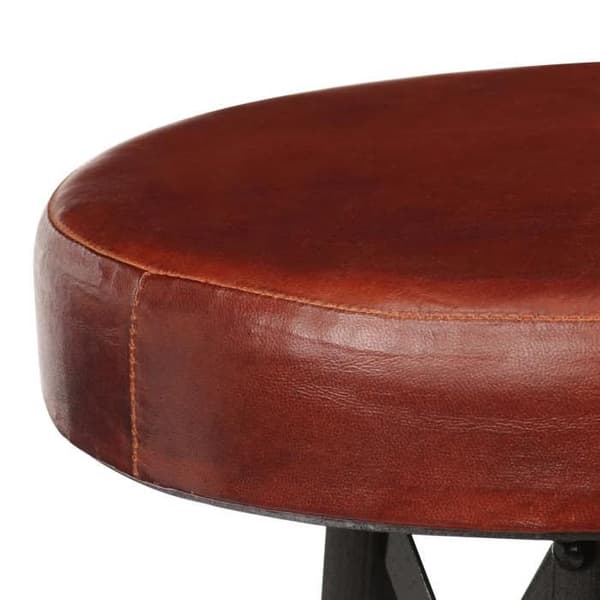 Maison Exclusive - Barstolar set om 2 äkta läder kastanj