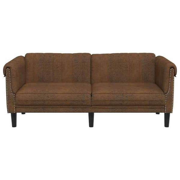 Maison Exclusive - 2-personers sofa i brun kunstlæder