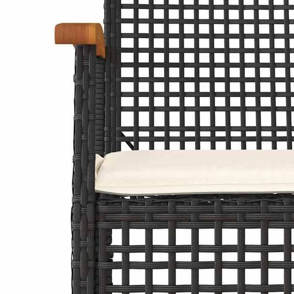 Maison Exclusive - Puutarhakalusteryhmä tyynyillä 3 kpl Musta