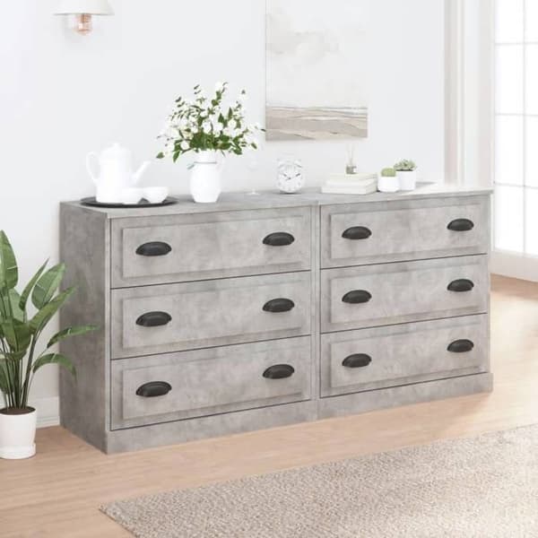 Maison Exclusive - 2 kpl harmaata betonia ja puuta oleva buffet