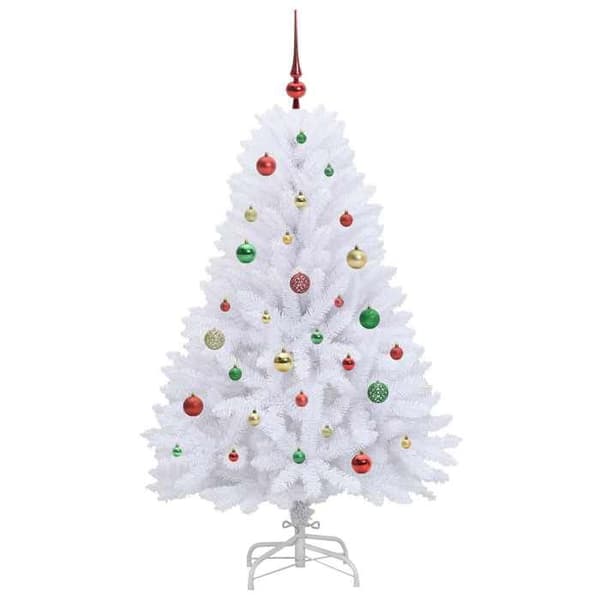 Kunstig juletræ - EKSKLUSIV HUS - Ledede grene - Hvid - 150 cm - LED 8 tilstande Vit