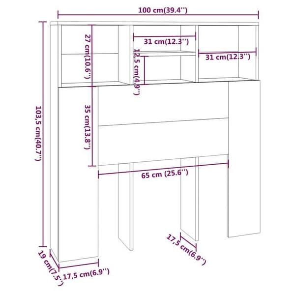 Maison Exclusive - Hovedgærde Skab Sort 100x19x103,5 cm