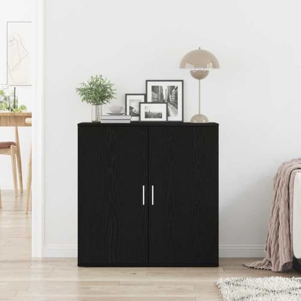 Maison Exclusive - Buffet Sort egetræ 79 x 38 x 80 cm Ingeniørtræ svart ek