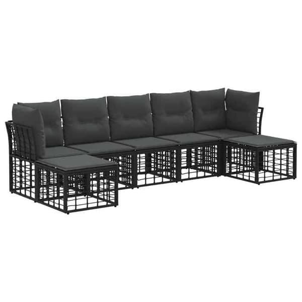 Havemøbler - MAISON EXCLUSIVE - Sofa sæt - Sort - Poly rattan - Polyester puder Svart
