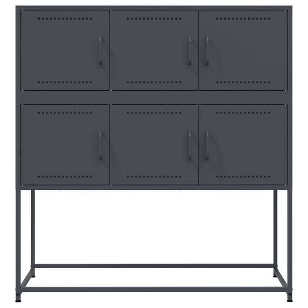 Maison Exclusive - Buffet antracit 100,5x39x107 cm stål