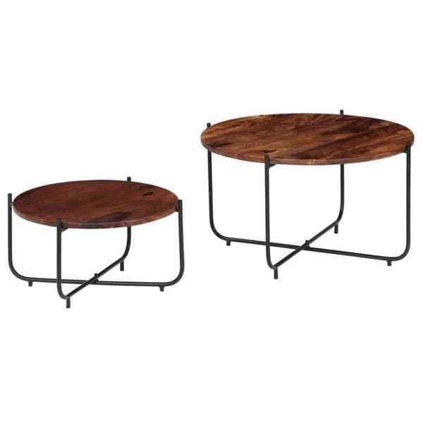 Maison Exclusive - Sæt af 2 stk. sofabord i massivt træ 60x35 cm