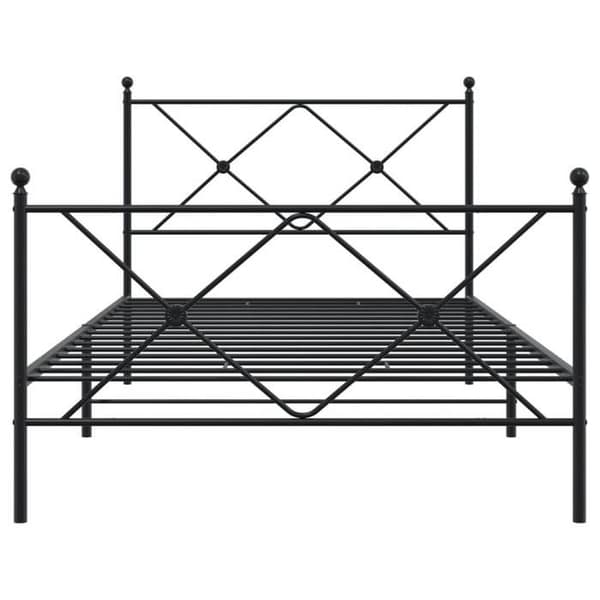 Sengestel - EKSKLUSIV HUS - 100x200 cm - Metal - Sort - Opbevaring under seng Svart