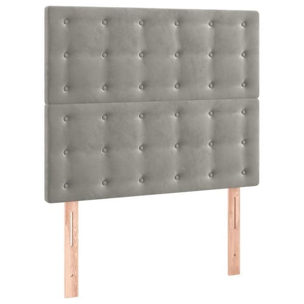 Maison Exclusive - LED Hovedgærde Lys Grå 100x5x118/128 cm Velour ljusgrått