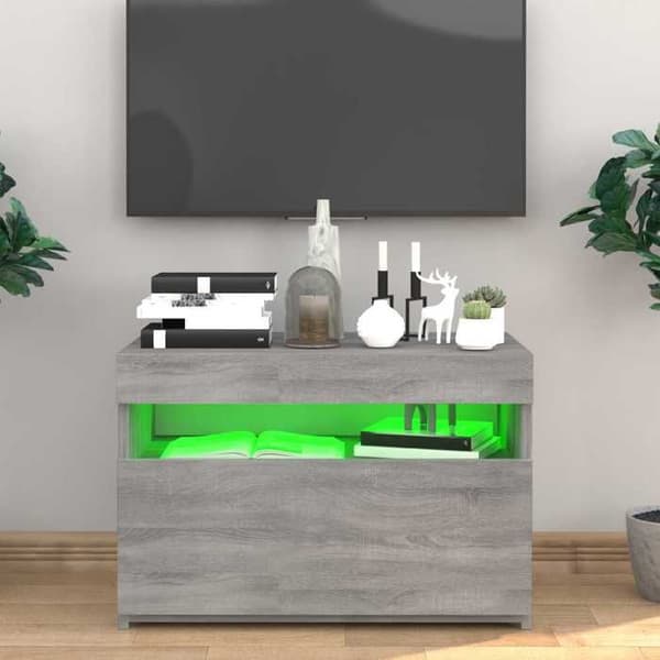 Maison Exclusive - TV-møbel med LED-lys Sonoma grå 60x35x40 cm