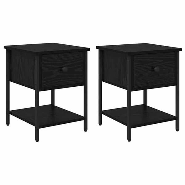 Maison Exclusive - Natbord 2 dele Sort eg 34 x 35,5 x 45 cm
