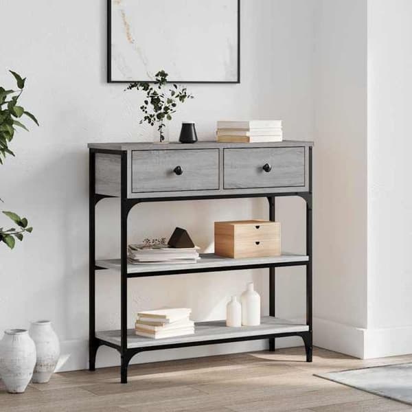 Maison Exclusive - Consolebord sonoma grå 72,5x25x75 cm ingeniørtræ