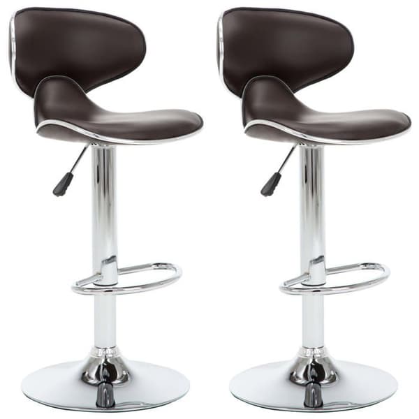 Maison Exclusive - Barstolar 2 st brun konstläder