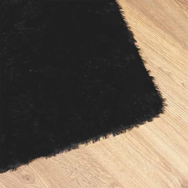 Maison Exclusive - Shaggy tæppe med lange hår NAVARRA sort 60x100 cm polyester Svart