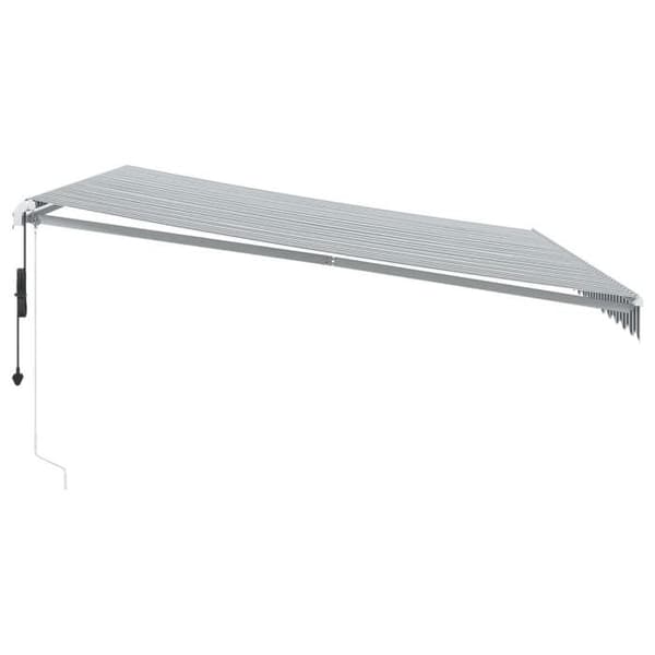 Maison Exclusive - Automatisk infällbar markis med LED i antracit och vitt