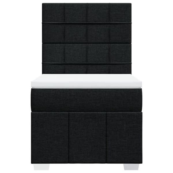 Maison Exclusive - Sengebund med lameller og madras Sort 100x200 cm Stof