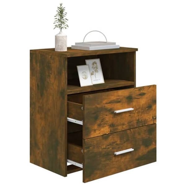 Maison Exclusive - Natborde 2 stk Røget eg 50x32x60 cm rökt ek