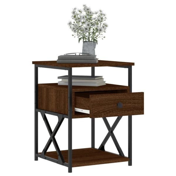 Maison Exclusive - Sängbord 2st ek brun 40x42x55cm ingenjörsträ Brun ek