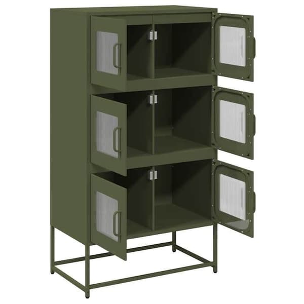 Maison Exclusive - Høj buffet i olivengrøn 68x39x123 cm stål