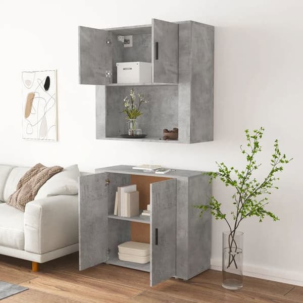 Maison Exclusive - Høj buffet Grå beton Ingeniørtræ