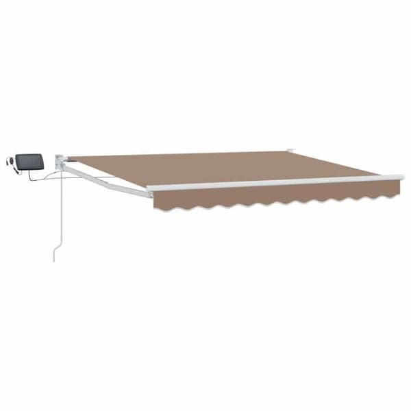 Maison Exclusive - Manuell markis med solenergi LED 4 x 3 m Taupe Mol