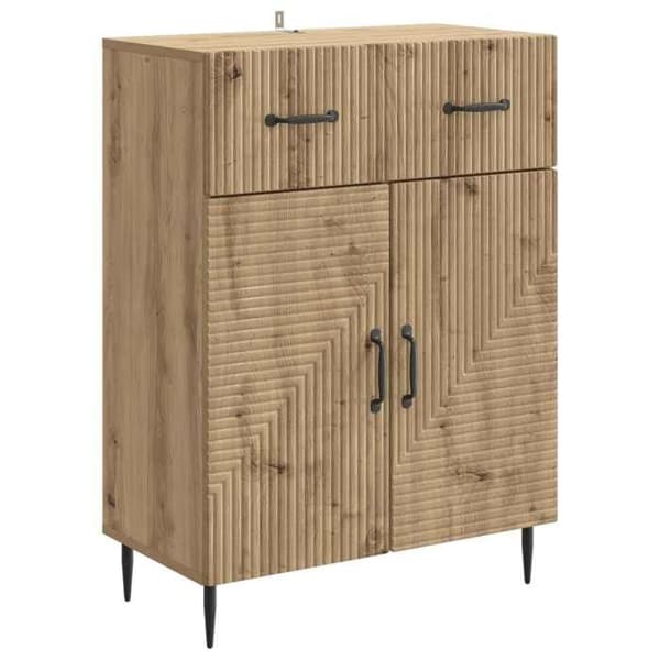 Maison Exclusive - Buffet i håndlavet egetræ 66 x 34,5 x 89,5 cm Ingeniørtræ