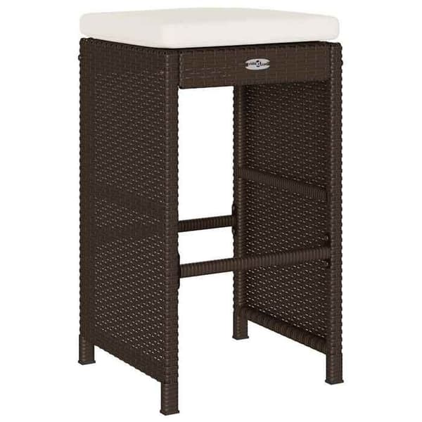Maison Exclusive - Barstolar trädgård kuddar set om 4 brun flätad resin brun