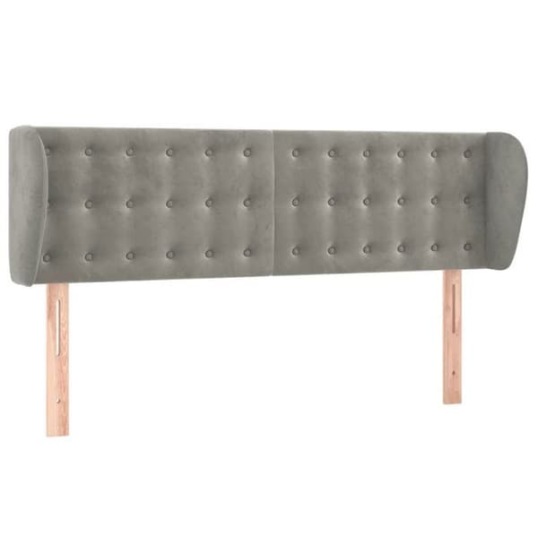 Maison Exclusive - Pääty, jossa korvat, Vaaleanharmaa 147x23x78/88 cm Sametti ljusgrått