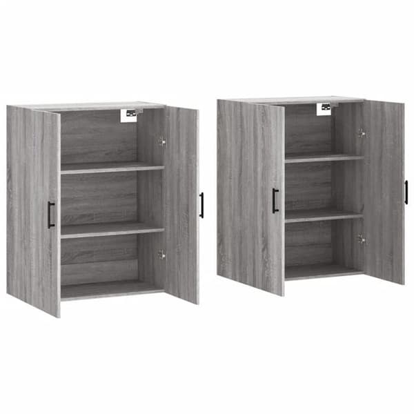 Maison Exclusive - Seinähyllyt 2 kpl sonoma harmaa 69,5x34x90 cm sonoma grå