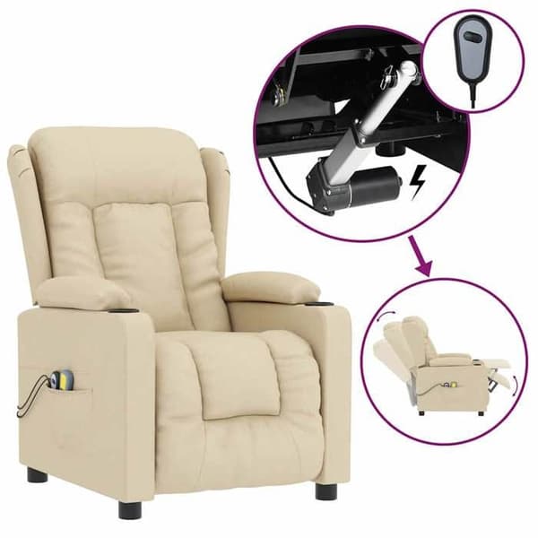 Maison Exclusive - Elektrisk massage stol Creme Stof