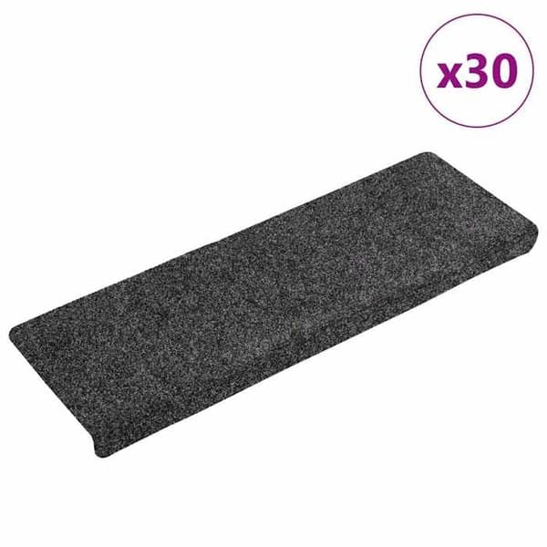 Maison Exclusive - Selvklæbende trappetæpper, 30 stk., 65 x 21 x 4 cm, Mørkegrå, rektangulær kant
