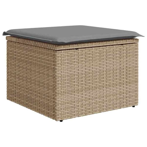 Maison Exclusive - Trädgårdsmöbler med kuddar 7 delar beige flätad resin