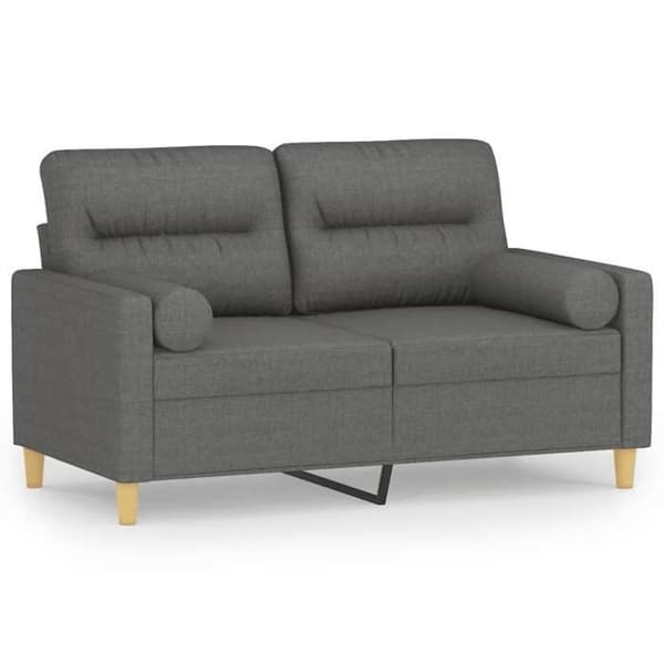 Soffa 2 platser - Maison Exclusive - Mörkgrå - Tyg 100% polyester - Metallram mörkgrå