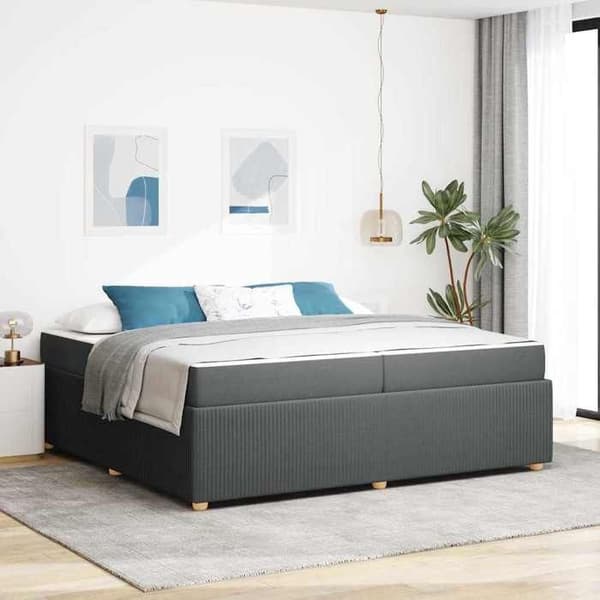 Maison Exclusive - Tummanharmaa sänkykehys 200 x 200 cm kangas Mörkgrå