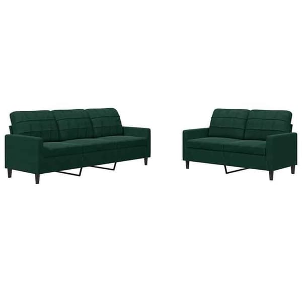 Maison Exclusive - Sæt af 2 sofaer med puder Mørkegrøn Velour