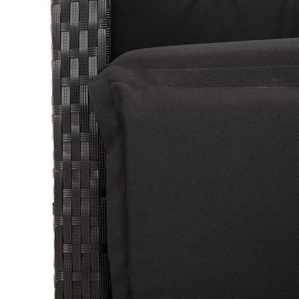 Maison Exclusive - Trädgårds matsalsset med kuddar 5 delar Svart flätad resin